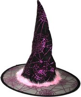 Halloween - Heksenhoed voor kinderen roze - Carnaval verkleed hoeden