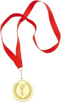 Médaille d'or sur ruban rouge