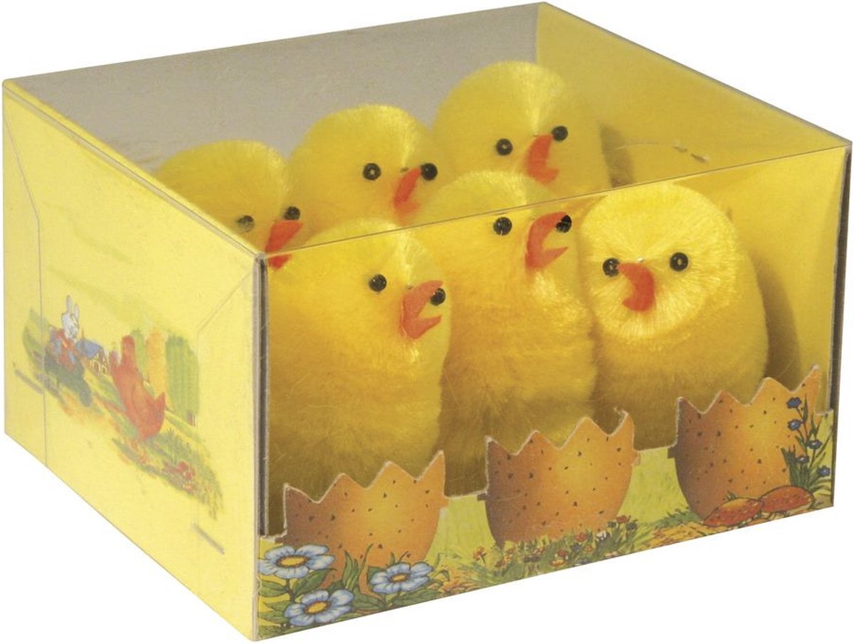 Rayher Paaskuikentjes - 6x stuks - 5 cm - Paasdecoratie kuikentjes