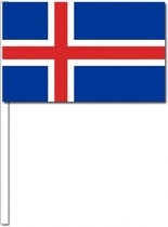 50 IJslandse zwaaivlaggetjes 12 x 24 cm
