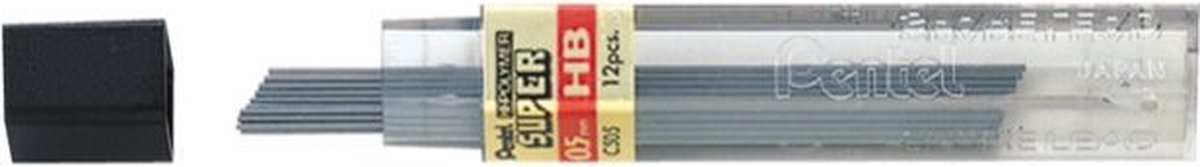 Potloodstift Pentel 0.5mm zwart per koker 3H