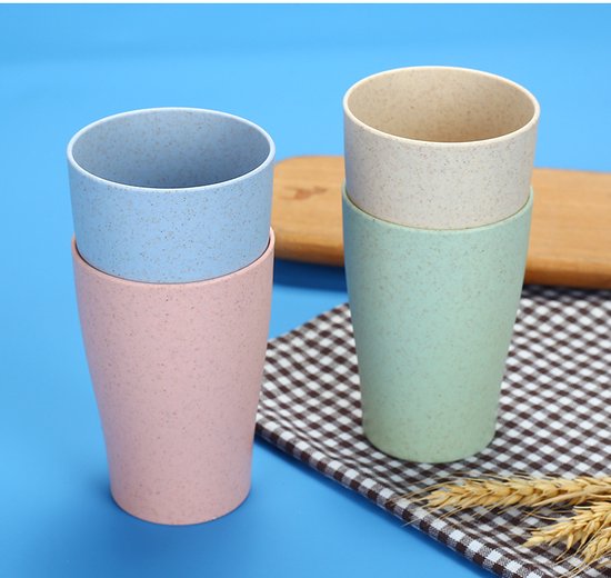 Set Bio-based Drinkbekers - 4 Stuks - Vaatwasserbestendig - Duurzame Drinkbekers voor Camping, Vakantie of Picknick van Mepal — afbeelding 2
