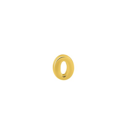 Goud Plated Oorknop Letter o