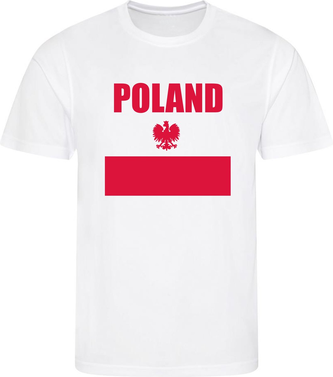WK - Polen - Poland - Polska - T-shirt Wit - Voetbalshirt - Maat: M - Wereldkampioenschap voetbal 2022