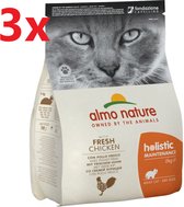 Almo Nature Holistic - Katten droogvoer - Kip & Rijst - 3x2kg