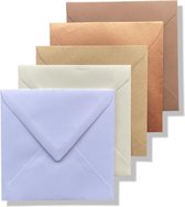 200 enveloppes Carrées Luxe - 15,5 x 15,5 cm - 110grms - Crème - Carré  155x155mm 