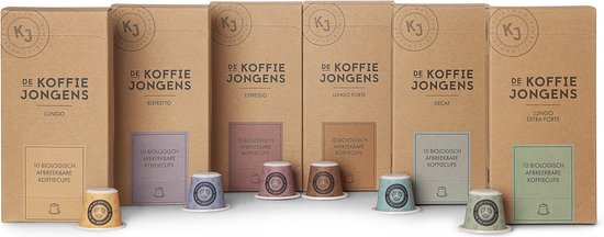 Biologisch afbreekbare koffiecups - Proefpakket 60x - De Koffiejongens