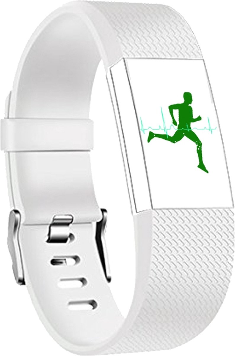 Siliconen bandje - wit, geschikt voor Fitbit Charge 2 - maat M/L