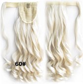 Wrap Around paardenstaart, ponytail hairextensions wavy blond - 60#