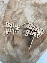 Cupcake topper Baby girl - Babyshower - Gender reveal - Geboorte