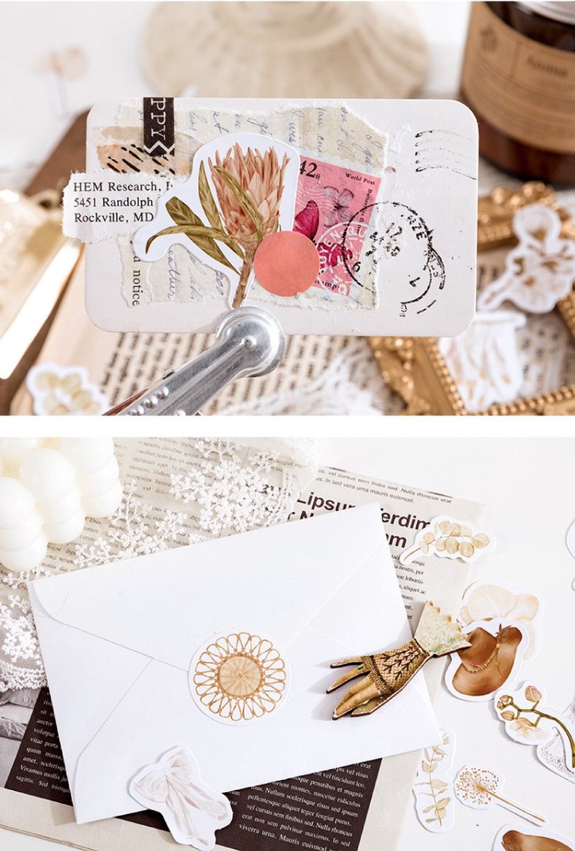 46 Stickers Soft Flowers / Dreamcatcher - Bullet Journal Stickers - Planner Agenda Stickers - Planten - Bloemen - Scrapbook stickers - Laptop stickers - Telefoon stickers - Bujo stickers - Stickers volwassenen en kinderen — afbeelding 3