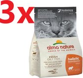 Almo Nature Holistic - Katten Droogvoer - Witvis & Rijst - 3x2kg