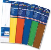 Folia crêpepapier pak van 10 stuks in geassorteerde kleuren: wit, geel, licht oranje, lichtblauw, blau... 10 stuks