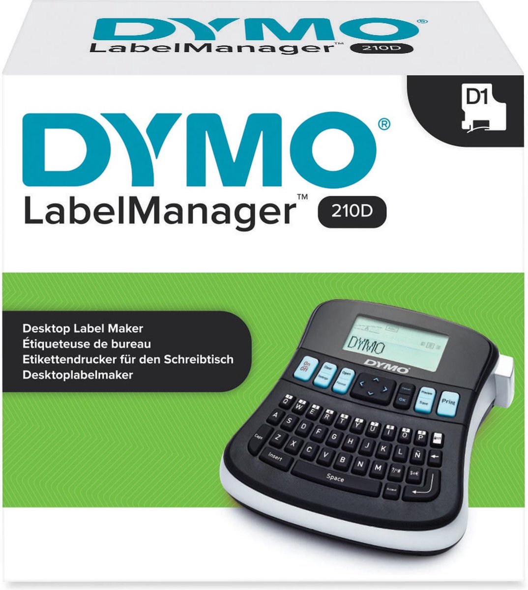 DYMO desktop labelprinter | LabelManager 210D herlaadbare handheld labelmaker | QWERTY-toetsenbord | Gebruiksvriendelijke, Smart-One-Touch-toetsen en groot scherm | voor organisatie thuis en op kantoor - DYMO
