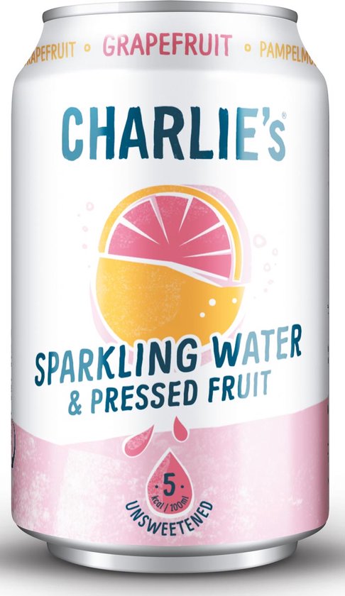 Charlie's Organics Sparkling Water Grapefruit Bio 12 x 33 cl