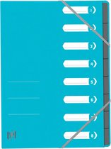 Elba Oxford Top File+ sorteermap, 8 vakken, met elastosluiting, lichtblauw