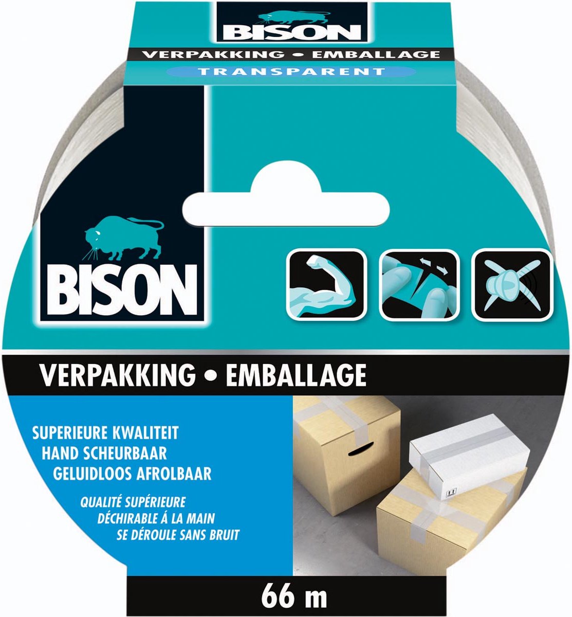 Bison Tape Verpakking Transparant - 6 x 66 meter - Voordeelverpakking