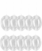 12x DIY plastic/kunststof decoratie eieren/Paaseieren wit 6 cm | Fun en