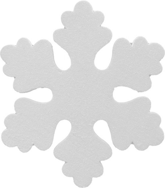 1x Witte decoratie sneeuwvlok van foam 40 cm - hangdecoratie kerst
