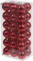 Othmar decorations Kerstballen - 36x stuks - rood - kunststof - 6 cm
