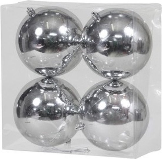 4x kunststof kerstballen 12 cm - - Onbreekbare plastic kerstballen -...