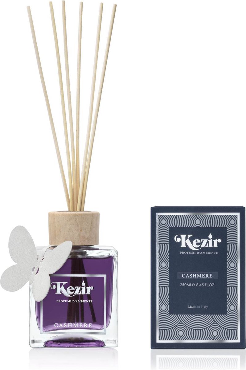 Kezir - Kasjmir - Vlinder Decoratie - Italiaanse - natuurlijke parfum voor in huis - diffuser - 200 ml