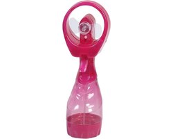 2x Waterspray ventilatoren roze 28 cm - Zomer ventilator met waterverstuiver voor extra verkoeling