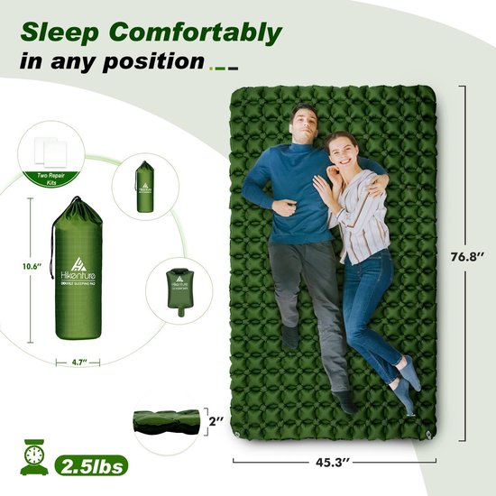 Camping Luchtbed ,Camping Mat ,outdoor wandelen trekking strand ,campingmatras van Merkloos — afbeelding 5