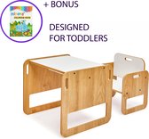 Minera® Sparrow Montessori Montessori Kinderstoel - Kindertafel met 1 stoeltje - Kindertafel - 0 t/m 2 jaar - Eethoek - Kindermeubels - Peuters tafel - 1 Kindertafel 1 stoel - Eethoek