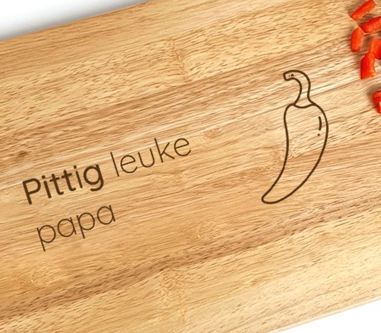 Planche à découper bois - Cadeau Vaderdag avec texte - Papa fun épicé - Cadeau papa - 35x23cm