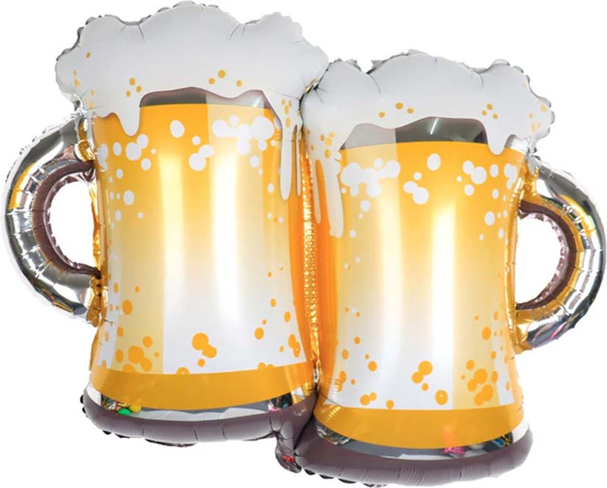DW4Trading Folieballon Bierglazen - Feesten en Partijen - 52x90 cm - Geel