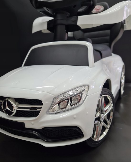 Loopwagen met Duwstang Mercedes Zwart Duwauto Met Geluid