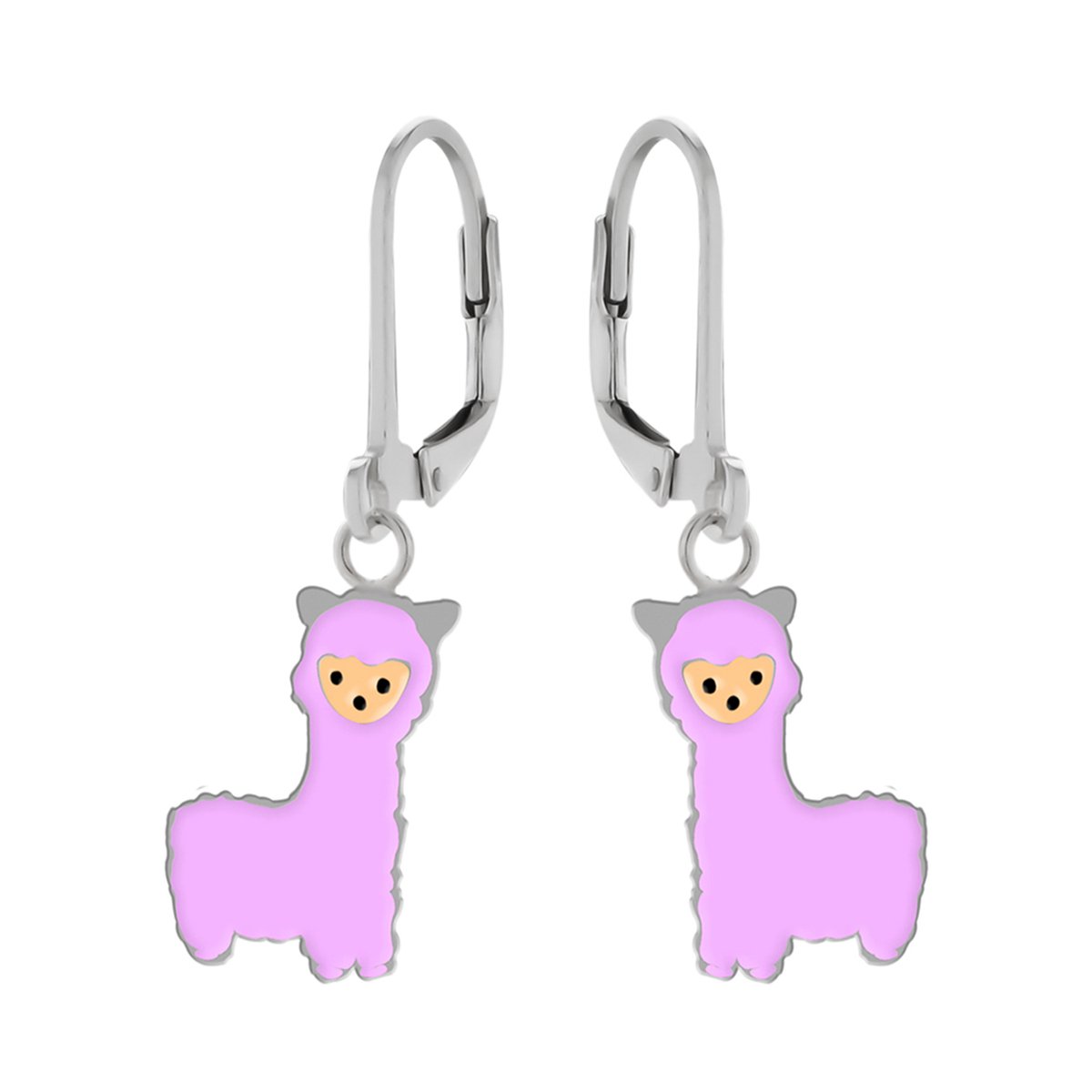 Zilveren oorhangers - kinderoorbellen alpaca - 925 zilver
