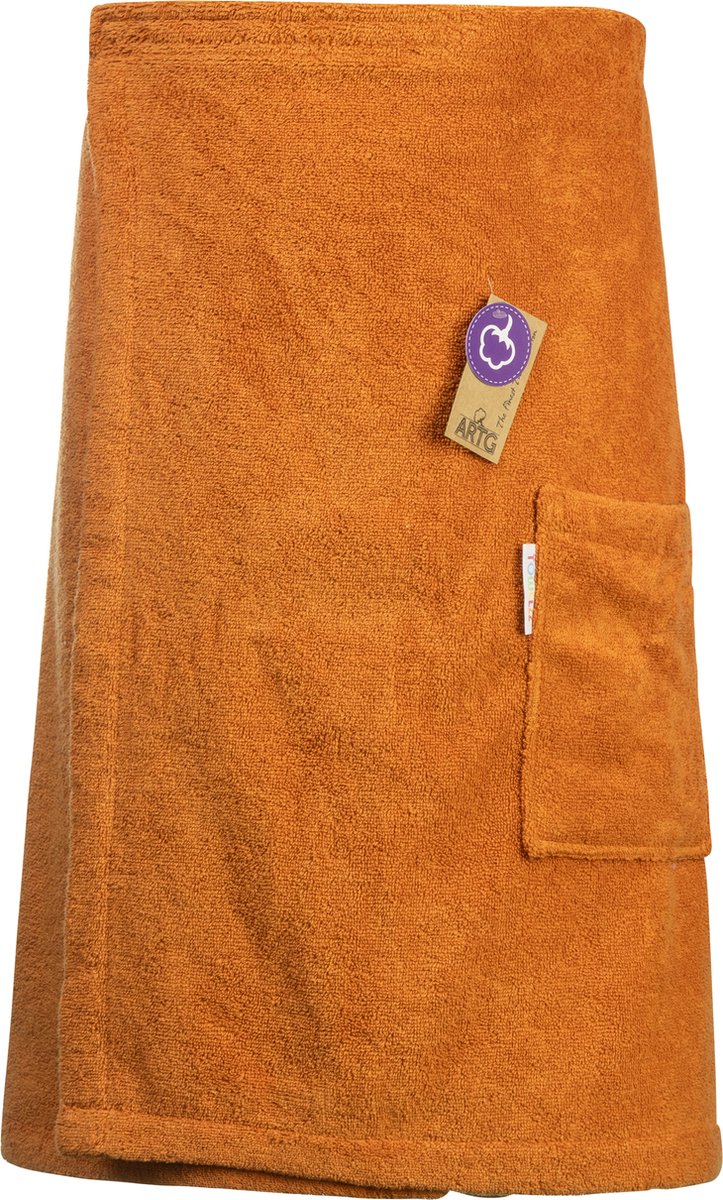 ARTG® Towelzz - Sauna Kilt - Heren - met klittenband - Kaneelbruin - Cinnamon - (tot 150 cm heupomvang)