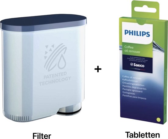 Productinformatie - Philips 8785266681096 - Philips - Saeco - Aquaclean waterfilter+Coffee oil remover - Voor onderhoud van uw koffiemachine