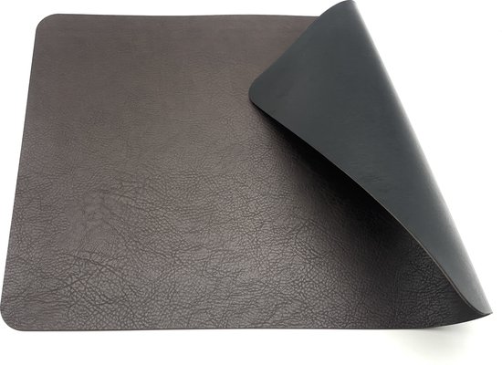 Sets de table Luxe aspect cuir - 6 pièces - marron foncé - rectangulaire - 45 x 30 cm - cuir - set de table aspect cuir