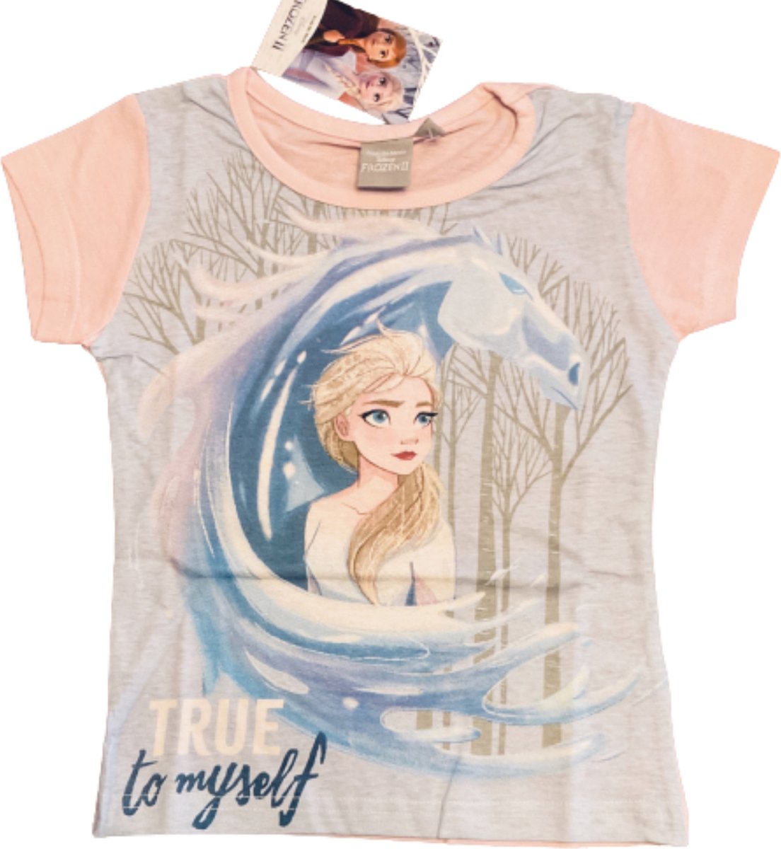 Disney Frozen II T-shirt - True to myself - Roze - Maat 128