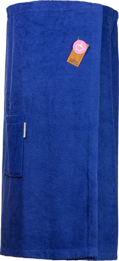 ARTG® Towelzz - Sauna Kilt - Dames - met Klittenband - Koningsblauw - True Blue - ( Borstomvang tot 150 cm )