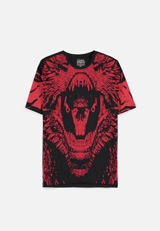 Game Of Thrones - House Targaryen - House Of The Dragon Heren T-shirt - S - Zwart/Rood