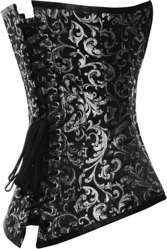 Attitude Corsets Overbust Korset Xxs Lamiadon Zilverkleurig Zwart