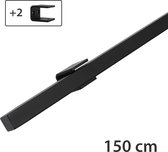 IVOL Design Trapleuning Zwart - Vierkant - 150 cm met 2 houders