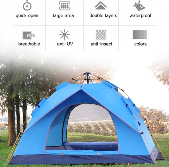 MSPORTS Tente de camping Premium Pop Up Tente de 2 à 3 personnes Tente