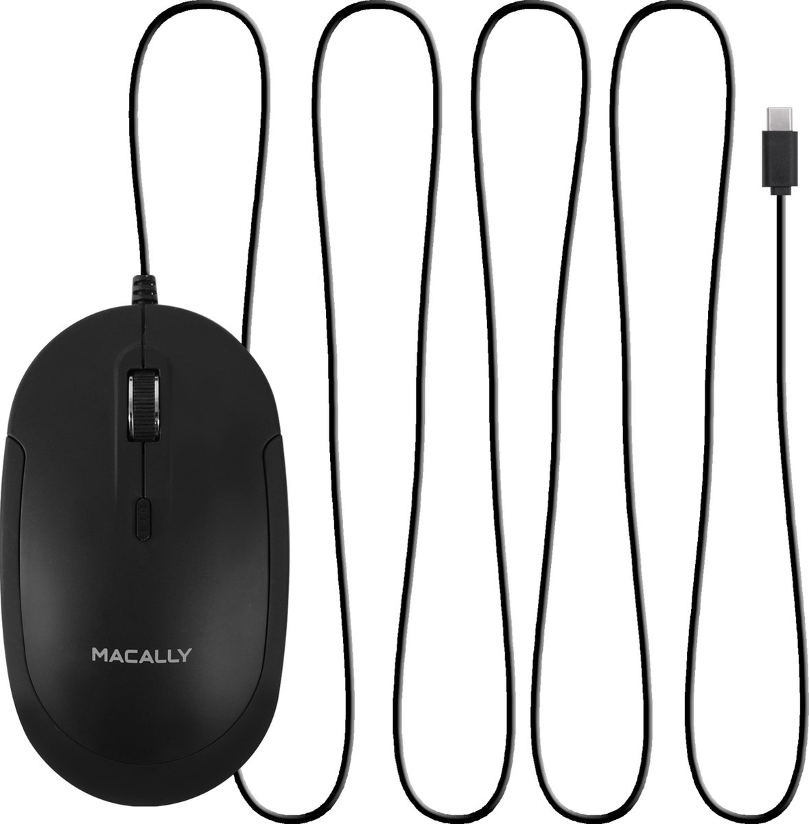 Macally UCDYNAMOUSE-B Optische bedrade USB-C-muis met stille klik - Zwart thumbnail 8