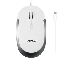 Macally UCDYNAMOUSE-W Optische bedrade USB-C-muis met een stille klik - Wit