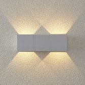 ELC - LED wandlamp buiten - 1licht - drukgegoten aluminium, glas - H: 7 cm - mat wit - Inclusief lichtbron