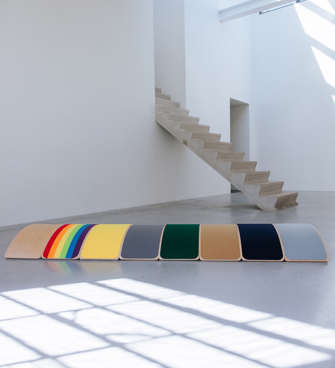 Houten balance board Jindl met vilt khaki