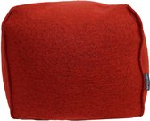 Poef Fluffy Cooked Wool Rood-373