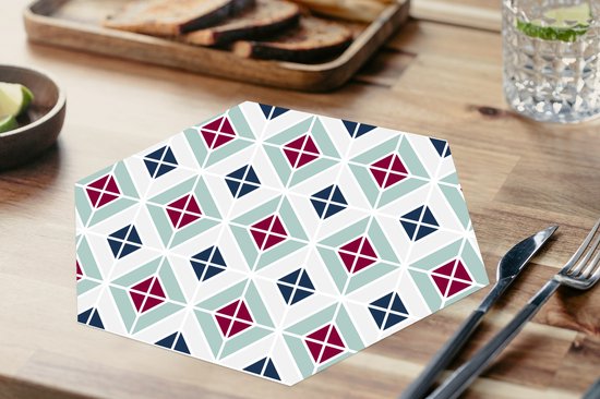 Napperons hexagon - Sets de table sets de table - Set de table hexagone - Motifs - Carrelage - Abstrait - 10 pièces
