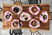 Set de table bio - Napperons bio - Sets de table - Rose - Arbres - Feuilles - Design - 8 pièces