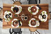 Placemat organisch - Placemats organic - Onderleggers - Sushi - Patronen - Eten - 6 stuks